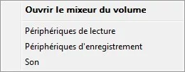 clic droit volume son clic droit volume son