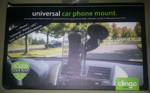 Test / notice: Support for smartphone Clingo universal car 2 Black clingo universal car phone mount