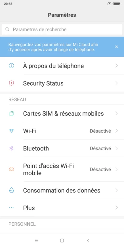 Test / review: Smartphone Xiaomi Redmi Note 5: the best smartphone under 200 euros? 19 Screenshot_2018-08-19-20-58-12-063_com.Android.settings