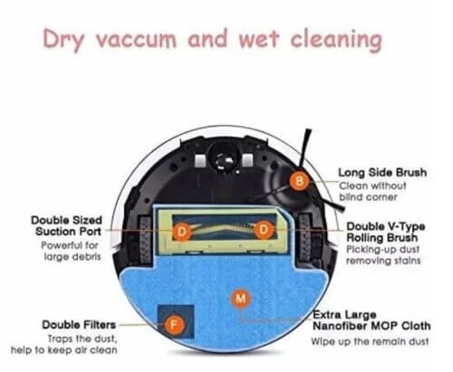 robot vacuum v7s plus view from below